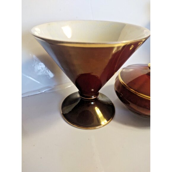 Royal Winton Rouge England Lidded Trinket Bowl & Candy Bowl Rouge 1930's - Picture 2 of 6